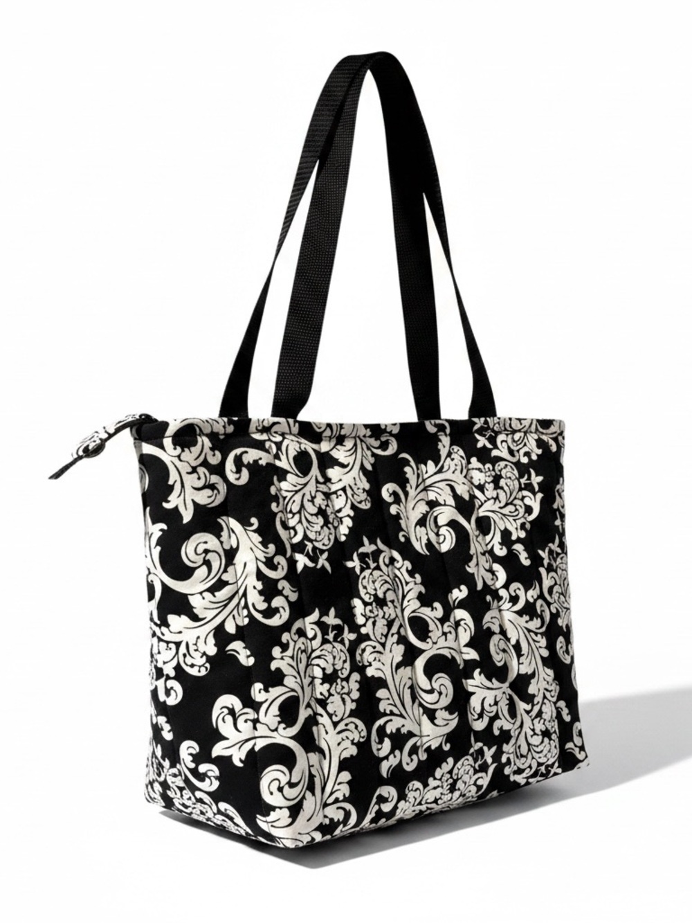 Tote-ally Damask Handmade Womens Tote Bag Reusable Washable Black Pink Coquette